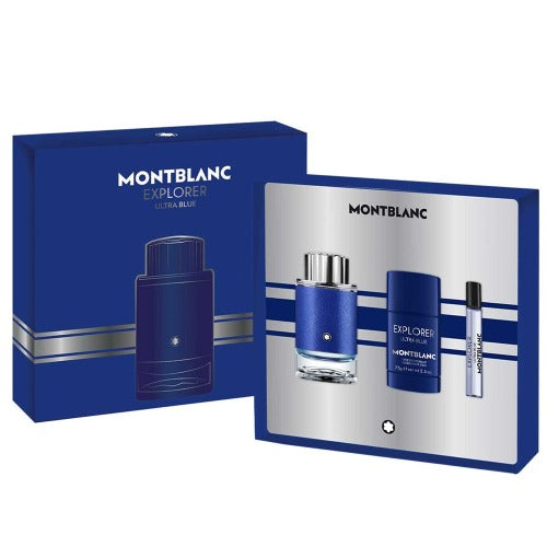 Mont Blanc Explorer Ultra Blue 3 Piece Gift Set